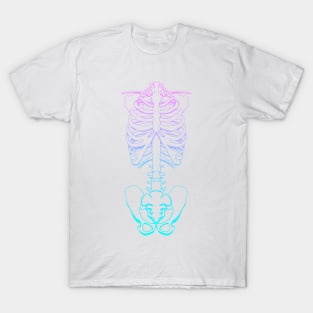 Pink and Cyan Skeleton T-Shirt